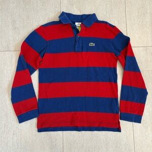 Lacoste Kids Contrast Stripe Piqué Rugby Shirt size 10